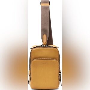 Coach Yellow Gotham 13 Messenger Bag In Flax